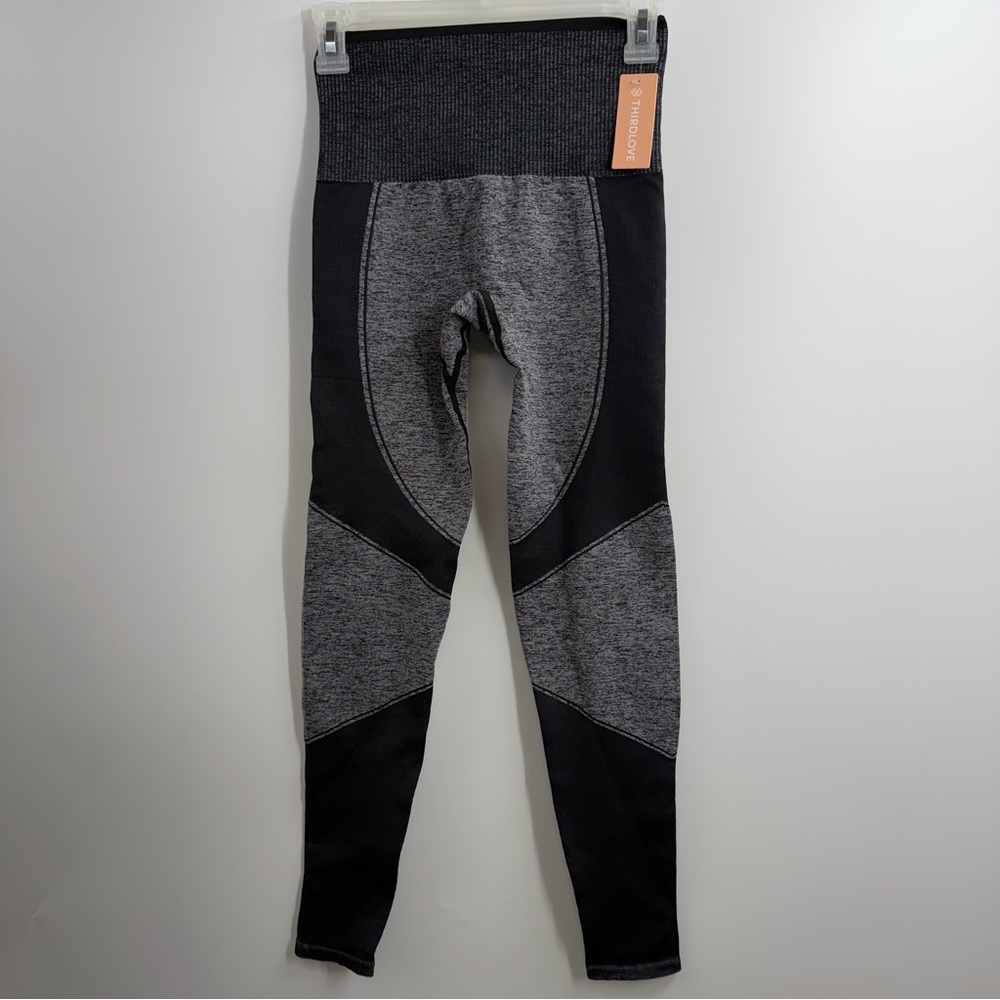 ThirdLove Flex Seamless Leggings Womens S Black Gray High Rise Compression NWT